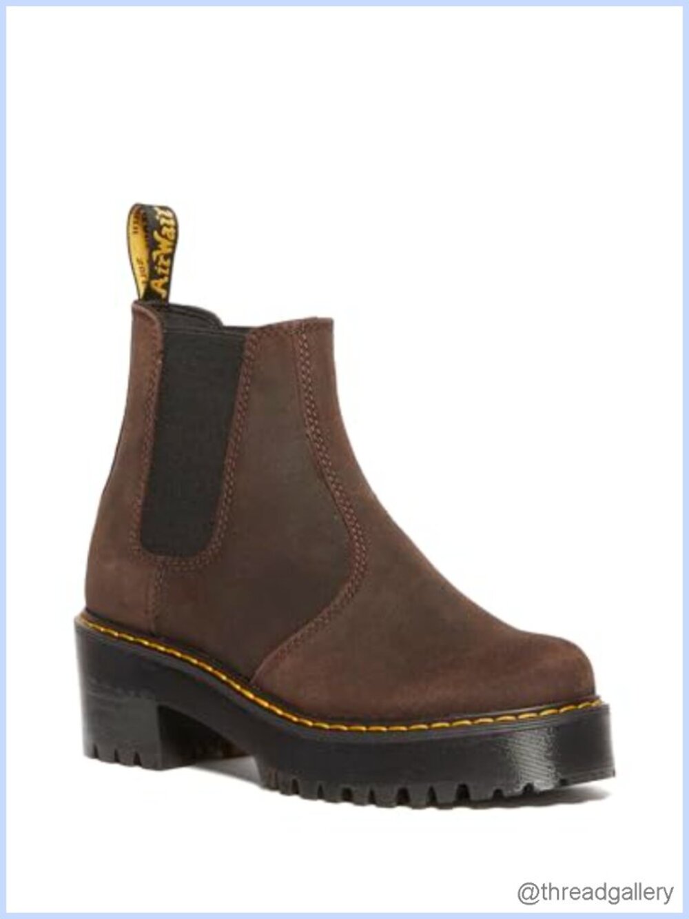Dr. Martens Womens Leather Chelsea Ankle Boots Block Heel Pull On